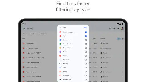 Google Drev screenshot