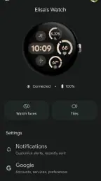 Google Pixel Watch screenshot
