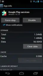 Google Play-tjenester screenshot