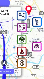GPS navigering, Kort retninger screenshot