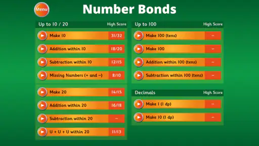Hit the Button Maths screenshot