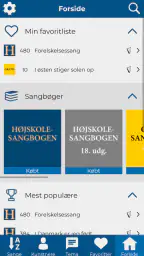 Højskolesangbogen screenshot