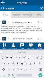 Højskolesangbogen screenshot