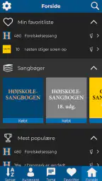 Højskolesangbogen screenshot