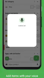 Indkøbsliste og spisekammer screenshot