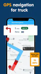 Lastbil GPS-kortnavigation screenshot