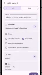 LibreTorrent screenshot