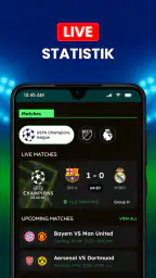 Live fodboldresultater screenshot