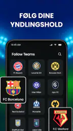 Live fodboldresultater screenshot