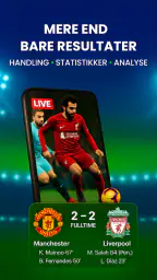 Live fodboldresultater screenshot