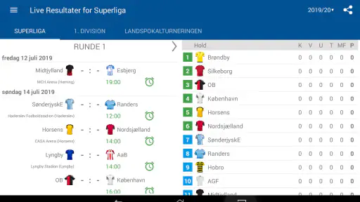 Live Resultater for Superliga screenshot