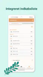 Madplan og Indkøbsliste screenshot
