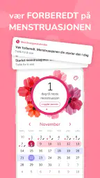 Menstruasjonskalender screenshot