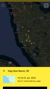 Min lynsporing og varslinger screenshot