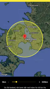 Min lynsporing og varslinger screenshot