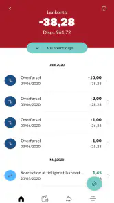 Mobilbank MiddelfartSparekasse screenshot