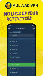 Mullvad VPN screenshot