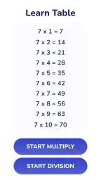 Multiplication Games Math quiz screenshot