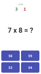Multiplication Games Math quiz screenshot