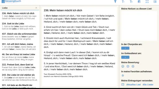 NAK Gesangbuch screenshot