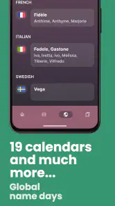 Navnedag - Navnekalenderen screenshot