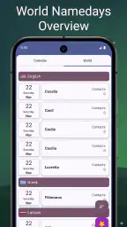 Navnedager og bursdager screenshot