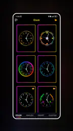 Neon Clock Wallpaper screenshot