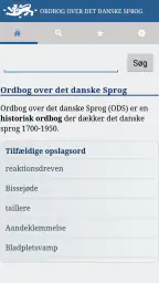 Ordbog over det danske Sprog screenshot