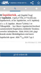 Ordbog over det danske Sprog screenshot