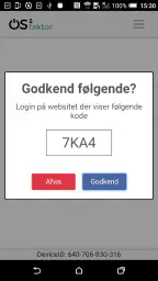 OS2faktor screenshot