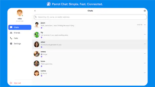 Parrot Chat – Messages & Calls screenshot
