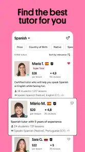 Preply: Sprogindlæring app screenshot