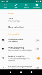QR- og stregkode-scanner screenshot