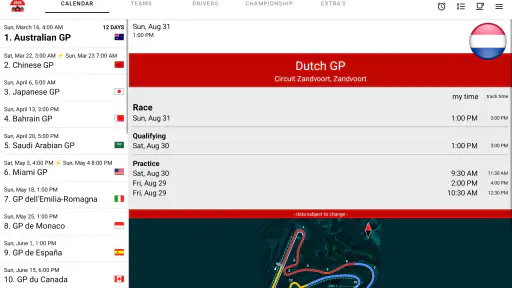 Racing Calendar 2026 + Ranking screenshot