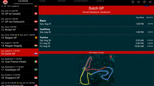 Racing Calendar 2026 + Ranking screenshot
