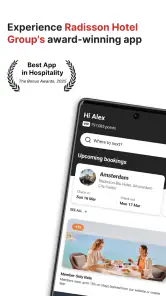 Radisson Hotels, hotelbooking screenshot