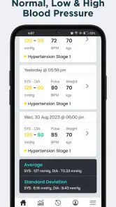 SmartBP blodtryksmåler screenshot