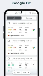 SmartBP blodtryksmåler screenshot