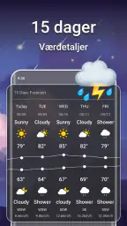 Værmelding og direkte radar screenshot