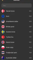 Valutaomregner - valutakurser screenshot