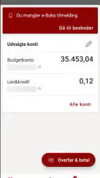 Vestjysk Bank screenshot