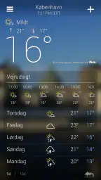 Yahoo Vejret screenshot