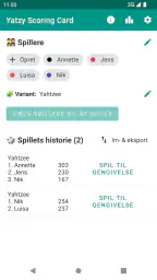 Yatzy Scoring Card til Yahtzee screenshot