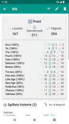 Yatzy Scoring Card til Yahtzee screenshot