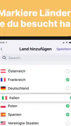 been: besuchte Länder screenshot