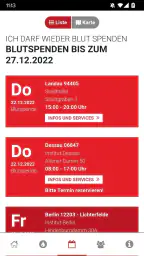 Blutspende - Spenderservice screenshot