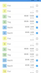 Dienstplan screenshot