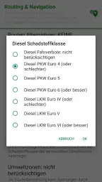 Dieselfahrverbote Routenplaner screenshot
