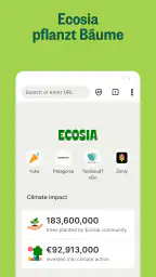 Ecosia Klimapositiver Browser screenshot