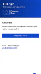 EU Login screenshot